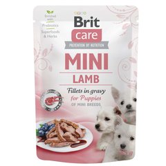 Влажный корм для щенков Brit Care Mini pouch 85 g филе в соусе (ягненок) - masterzoo.ua