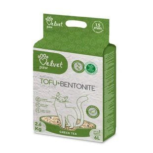 Velvet Paw TOFU Bentonite Green Tea наполнитель для кошачьего туалета 6 л - зеленый чай - masterzoo.ua