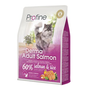 Сухой корм для кошек, шерсть которых требует дополнительного ухода Profine Cat Derma 2 кг - лосось - masterzoo.ua