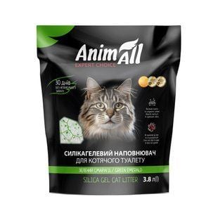 Наповнювач силікагелевий для котячого туалету AnimAll Зелений смарагд 3,8 л - без аромату - masterzoo.ua