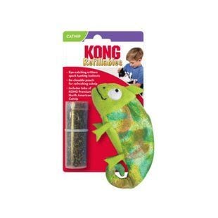 Kong Refillables Chameleon іграшка для котів 12,7х7,6 см - зелений - masterzoo.ua