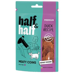 Лакомство для собак Half&Half Meaty Coins Adult 100 г - утка - masterzoo.ua