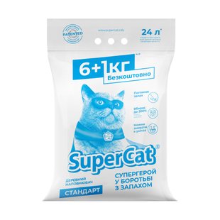 Наполнитель для кошачьего туалета Collar SuperCat Стандарт 6+1 кг - древесный - masterzoo.ua