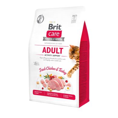 Сухой корм для кошек Brit Care Cat GF Adult Activity Support 400 г (курица и индейка) - masterzoo.ua