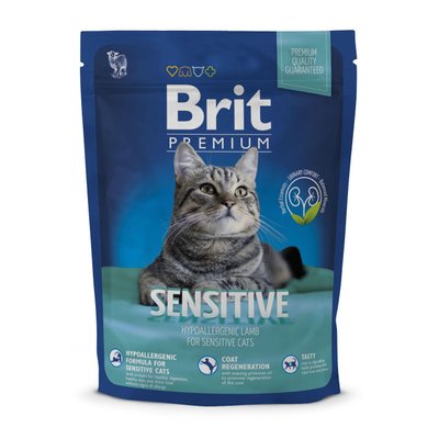 Сухой корм для кошек с чувствительным пищеварением Brit Premium Cat Sensitive 300 г (ягненок) - masterzoo.ua