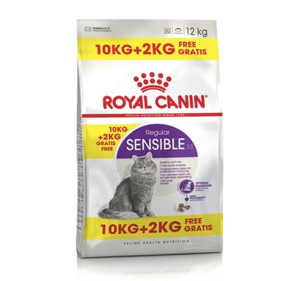 Сухой корм для кошек Royal Canin Sensible 33, 10+2 кг - домашняя птица - masterzoo.ua