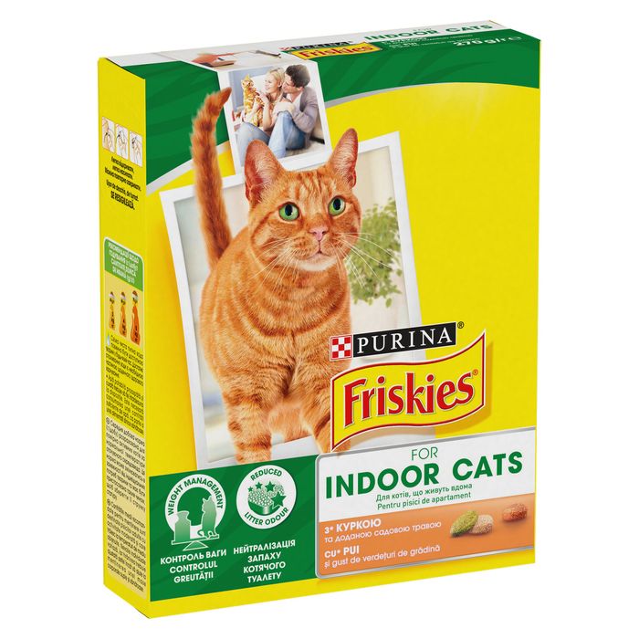 Сухой корм для кошек живущих в помещении Friskies Indoor Chicken and Garden Greens 270 г (курица и садовая трава) - masterzoo.ua