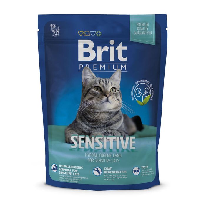 Сухий корм для котів з чутливим травленням Brit Premium Cat Sensitive 300 г (ягня) - masterzoo.ua