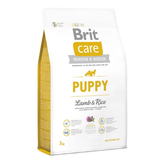 Сухий корм для цуценят всіх порід Brit Care Puppy Lamb & Rice 3 кг (ягня та рис) - masterzoo.ua