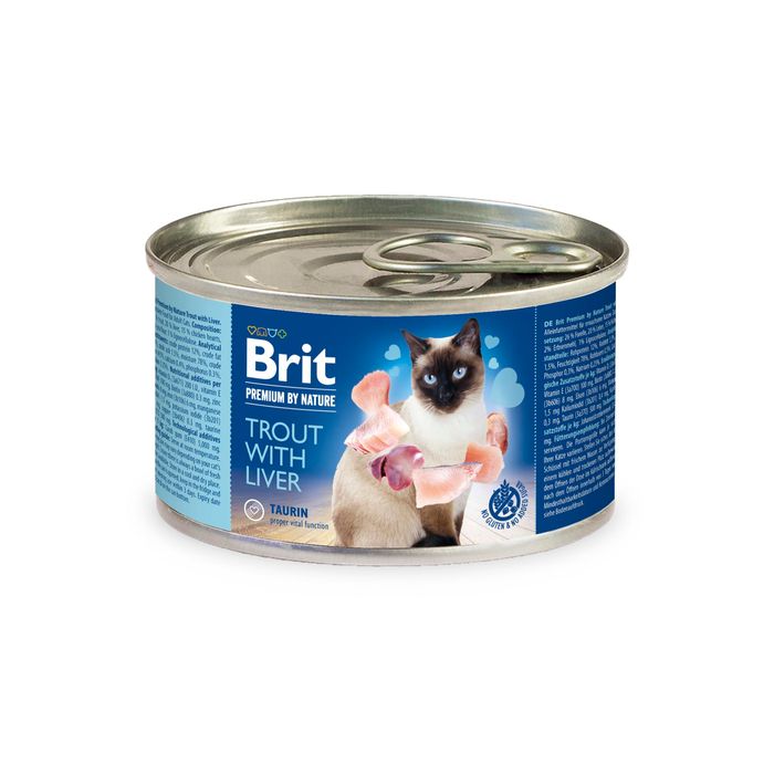 Вологий корм для котів Brit Premium Trout & Liver 200 г (паштет з фореллю та печінкою) - masterzoo.ua