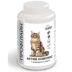 Витаминно-минеральная добавка для котов ProVET Профілайн Актив комплекс + выведение шерсти 180 табл, 145 г - masterzoo.ua