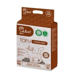 Velvet Paw TOFU Sterilised наполнитель для кошачьего туалета 6 л - кокос и миндаль - masterzoo.ua