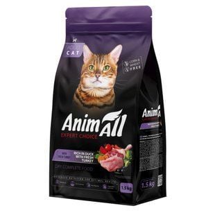 Сухой корм для кошек AnimAll Adult 1,5 кг - индейка и утка - masterzoo.ua