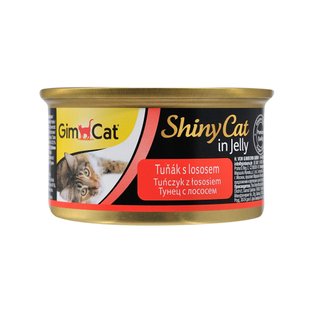 Вологий корм для котів GimCat Shiny Cat 70 г (лосось та тунець) - masterzoo.ua