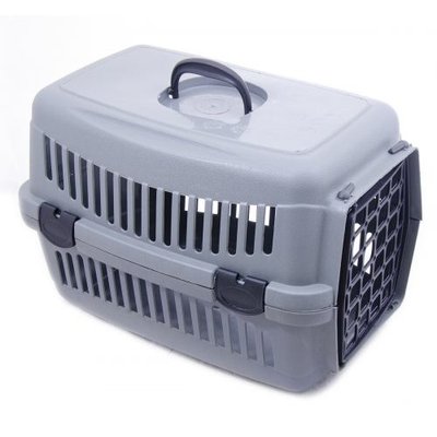 Контейнер-переноска для собак та котів вагою до 12 кг SG 60 x 38 x 39 см (сіра) - cts