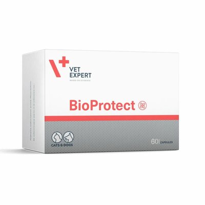 Харчова добавка для підтримання здоров'я шлунку у котів і собак VetExpert BioProtect 60 капсул - masterzoo.ua