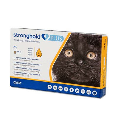 Капли на холку для кошек Stronghold (Стронгхолд) Plus до 2,5 кг, 1 пипетка - masterzoo.ua