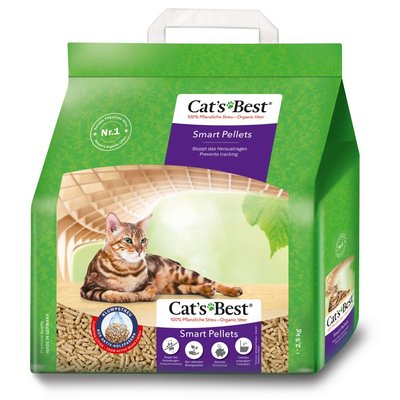 Наповнювач для котячого туалету Cat's Best ‎Smart Pellets 2,5 кг - деревинний - masterzoo.ua