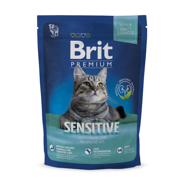Сухий корм для котів з чутливим травленням Brit Premium Cat Sensitive 1,5 кг (ягня) - masterzoo.ua