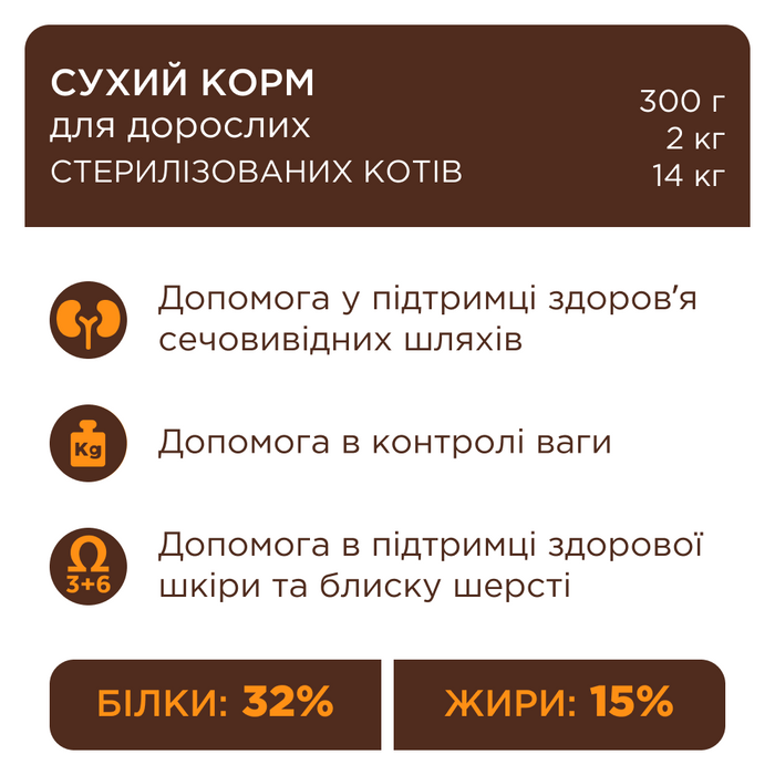 Сухий корм для котів Club 4 Paws Premium Sterilised 2 кг - курка - masterzoo.ua