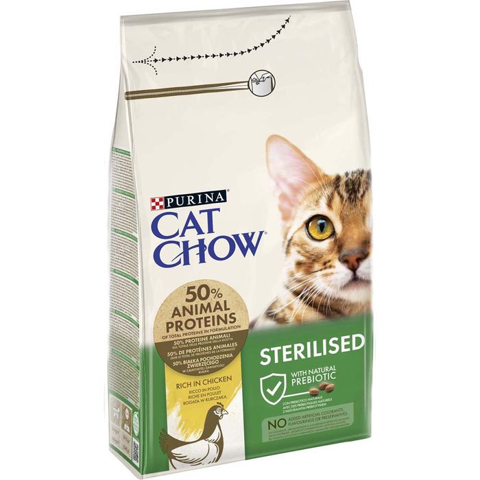 Сухий корм для стерилізованих котів Cat Chow Sterilized 1,5 кг (курка) - masterzoo.ua