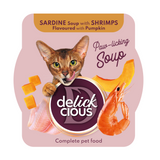 Суп для кошек Delickcious 80 г - сардины, креветки и тыква - masterzoo.ua
