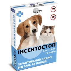 Краплі на холку для котів та собак ProVET «Інсектостоп» від 4 до 10 кг, 1 піпетка (від зовнішніх паразитів) - masterzoo.ua