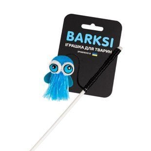 Іграшка для котів Barksi Вудочка Восьминіг 34х8х5 см - блакитний - masterzoo.ua