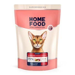 Сухой корм для кошек Home Food Adult Sterilised Hypoallergenic Grain-Free 1,6 кг - утка и груша - masterzoo.ua