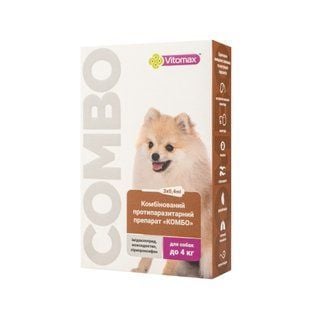 Vitomax Combo краплі на холку для собак до 4 кг 3 шт х 0,4 мл - masterzoo.ua