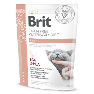 Сухий корм для котів, при захворюваннях нирок Brit GF Veterinary Diet Renal 400 г (яйце) - masterzoo.ua
