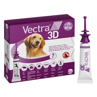 Краплі на холку для собак Ceva «Vectra 3D» (Вектра 3D) від 25 до 40 кг, 1 піпетка (від зовнішніх паразитів) - masterzoo.ua