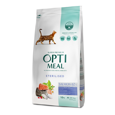 Сухой корм для котов Optimeal Adult Cat Sterilised 10 кг - лосось - masterzoo.ua
