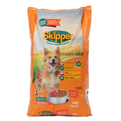 Сухий корм для собак SKIPPER 3 кг (курка та яловичина) - masterzoo.ua
