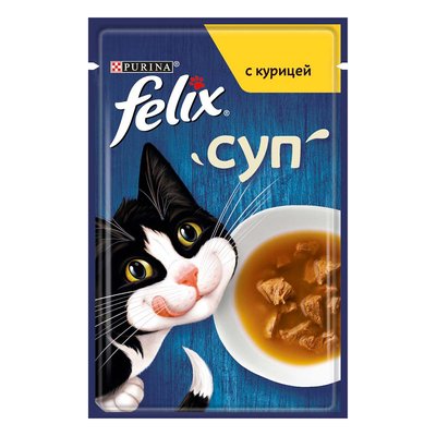 Влажный корм для кошек Felix Soup pouch 48 г - курица - masterzoo.ua