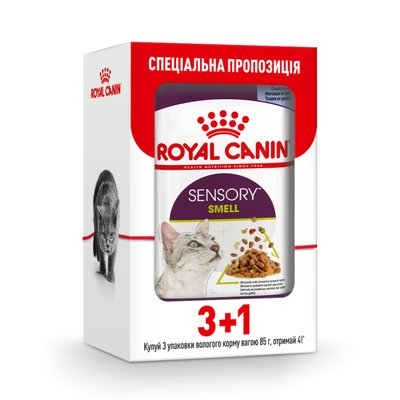 Влажный корм для кошек Royal Canin Sensory Smell pouch 85 г, 3+1 шт - домашняя птица - masterzoo.ua