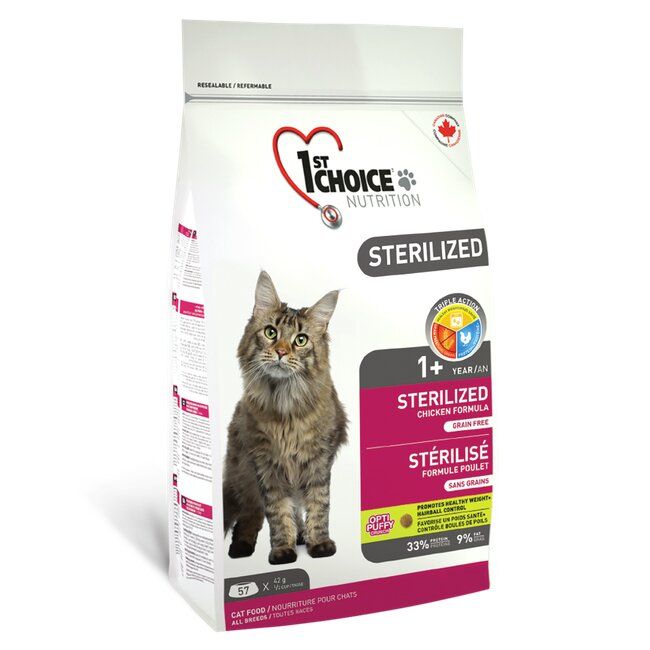 Сухий корм для стерилізованих котів 1st Choice Sterilized 2,4 кг (курка) - masterzoo.ua
