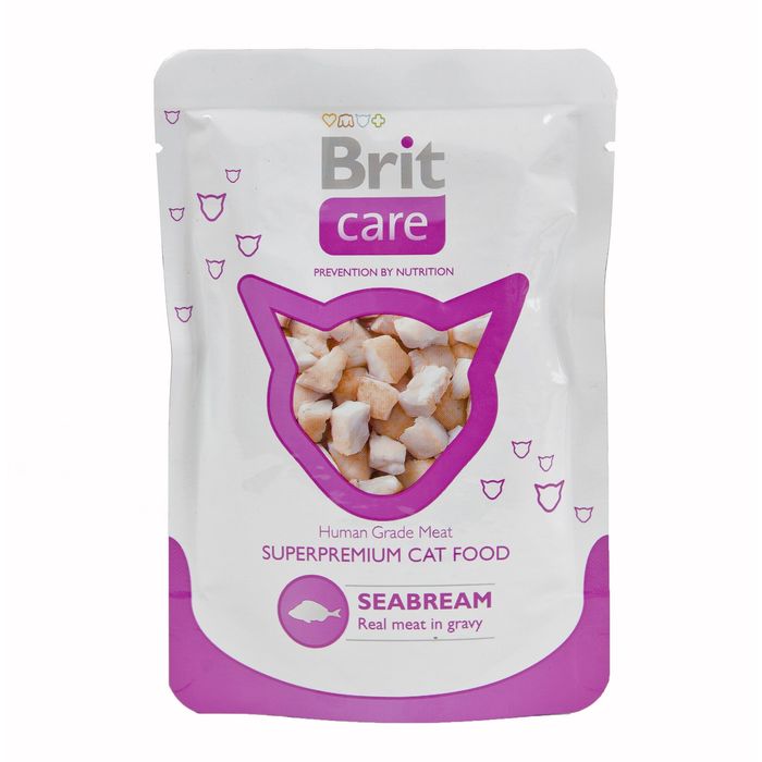 Вологий корм для котів Brit Care Cat Seabream pouch 80 г (морський окунь) - masterzoo.ua