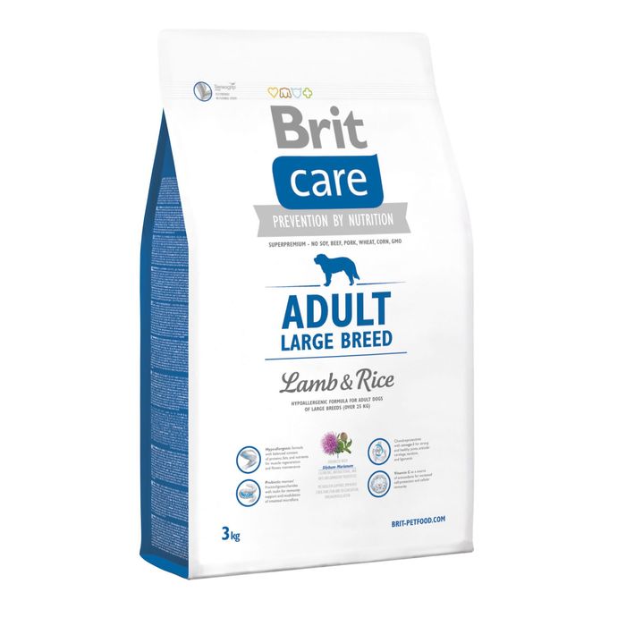 Сухой корм для собак Brit Care Adult Large Breed Lamb & Rice 3 кг - ягненок и рис - masterzoo.ua