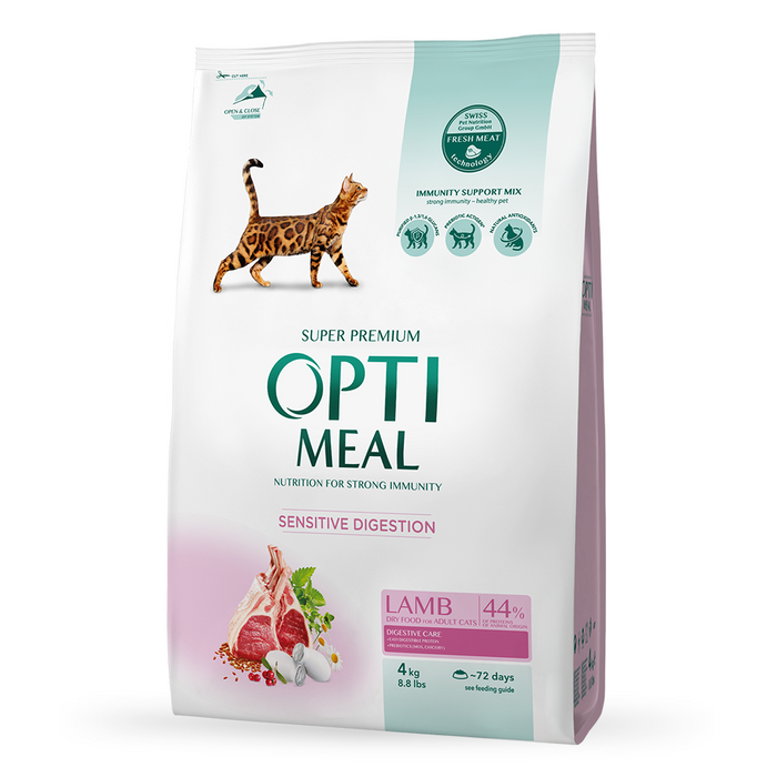 Сухий корм для котів з чутливим травленням Optimeal 4 кг - ягня - masterzoo.ua