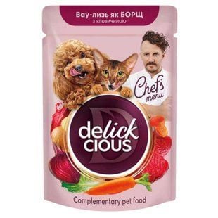 Борщ для кошек Delickcious Chef's Menu 85 г - говядина - masterzoo.ua