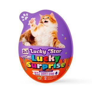 Яйцо-сюрприз для кошек Lucky Star Лакомство + Игрушка 20 г - треска - masterzoo.ua