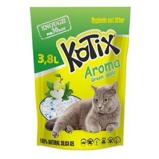 Наповнювач cилікагелевий для котячого туалету Kotix Aroma 3,8 л - зелене яблуко - masterzoo.ua