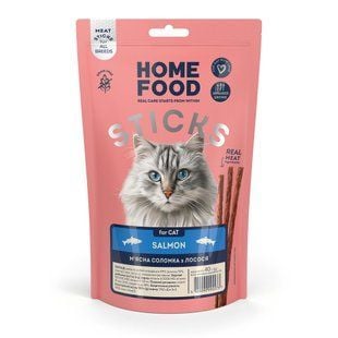 Лакомство для кошек Home Food Мясная соломка 40 г - лосось - masterzoo.ua