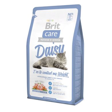 Сухой корм для кошек с лишним весом Brit Care Cat Daisy I have to control my Weight 2 кг (индейка и рис) - masterzoo.ua