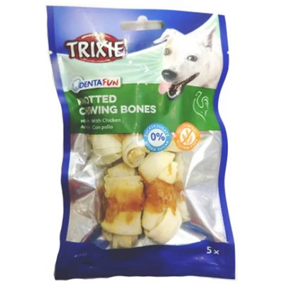 Ласощі для собак Trixie Кістка для чищення зубів Denta Fun 5 см, 70 г / 5 шт. (курка) - masterzoo.ua