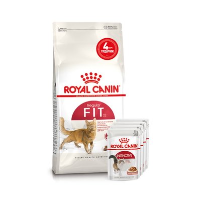 Набір корму для котів Royal Canin Fit 32, 2 кг + 4 pouch - домашня птиця - masterzoo.ua