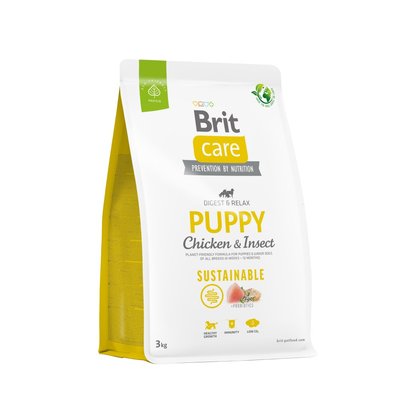 Сухий корм для цуценят Brit Care Dog Sustainable Puppy| (курка та комахи) 3 кг - masterzoo.ua