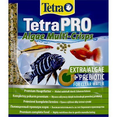 Сухий корм для акваріумних риб Tetra в чипсах «TetraPro Algae» 12 г (для травоїдних риб) - masterzoo.ua