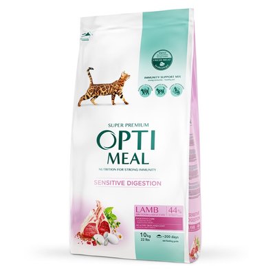 Сухий корм для котів з чутливим травленням Optimeal 10 кг (ягня) - masterzoo.ua